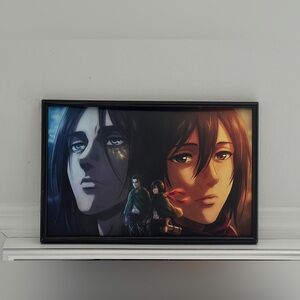Attack On Titan Eren Yeager and Mikasa Ackerman Anime Poster
